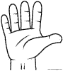 Colorea esta l&aacute;mina sobre Las Partes del Cuerpo. Pinta la mano